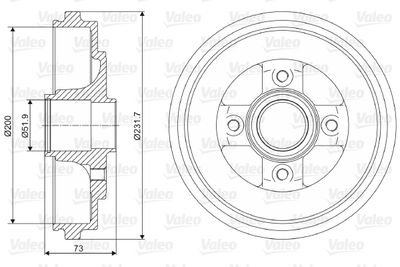  237114 VALEO Тормозной барабан