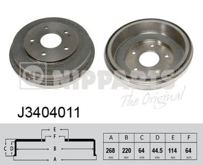  J3404011 NIPPARTS Тормозной барабан