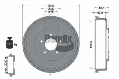  BDM1101 BENDIX Braking Тормозной барабан