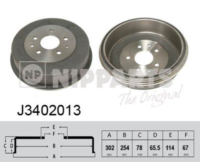  J3402013 NIPPARTS Тормозной барабан