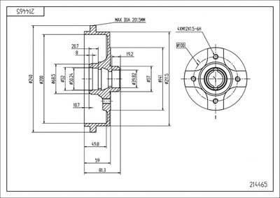  214465 HART Тормозной барабан