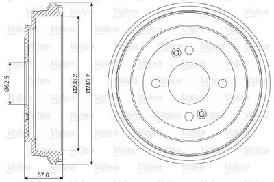  237091 VALEO Тормозной барабан