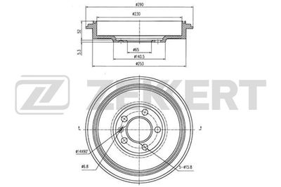  BS5155 ZEKKERT Тормозной барабан