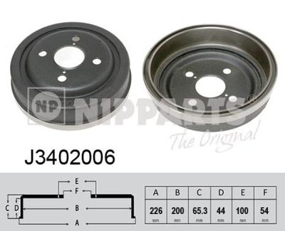  J3402006 NIPPARTS Тормозной барабан