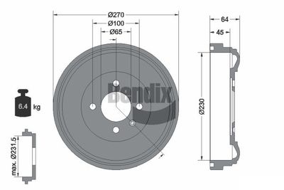  BDM1017 BENDIX Braking Тормозной барабан