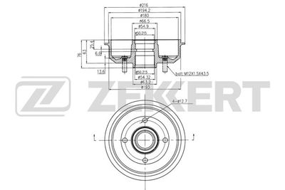  BS5986 ZEKKERT Тормозной барабан