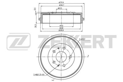  BS5186 ZEKKERT Тормозной барабан