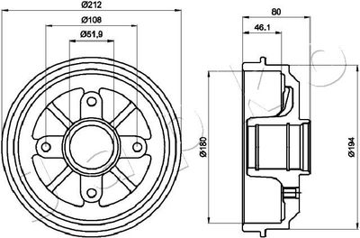  560608 JAPKO Тормозной барабан