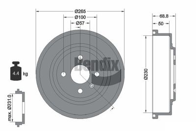  BDM1085 BENDIX Braking Тормозной барабан