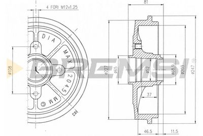  CR5471 BREMSI Тормозной барабан