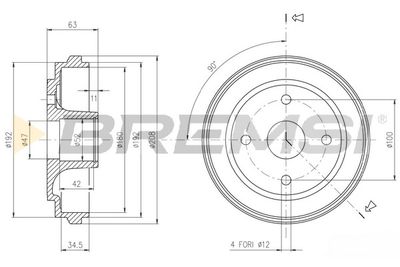  CR5603 BREMSI Тормозной барабан