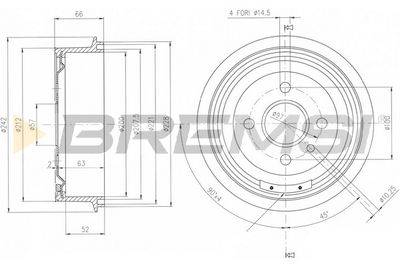  CR5138 BREMSI Тормозной барабан