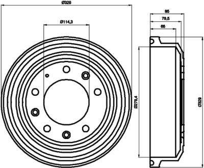  8DT355302371 HELLA Тормозной барабан