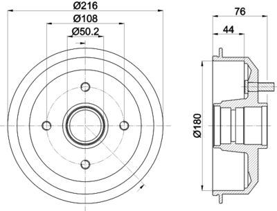  8DT355300161 HELLA PAGID Тормозной барабан