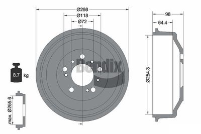  BDM1013 BENDIX Braking Тормозной барабан