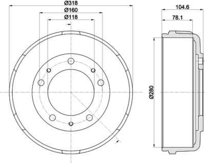  8DT355300451 HELLA PAGID Тормозной барабан