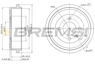  CR5441 BREMSI Тормозной барабан