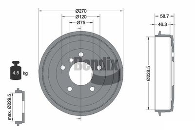  BDM1019 BENDIX Braking Тормозной барабан