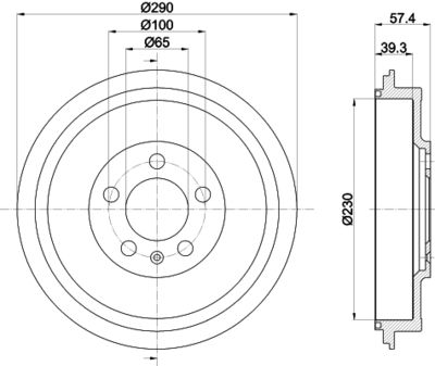  8DT355300421 HELLA Тормозной барабан