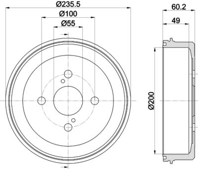  MBD209 MINTEX Тормозной барабан