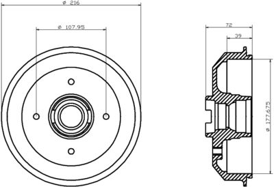  MBD004 MINTEX Тормозной барабан