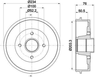  8DT355301401 HELLA PAGID Тормозной барабан