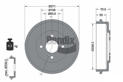  BDM1156 BENDIX Braking Тормозной барабан