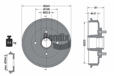  BDM1050 BENDIX Braking Тормозной барабан