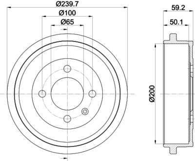  8DT355301571 HELLA Тормозной барабан