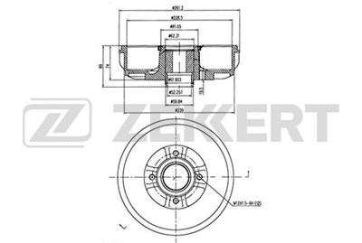  BS6265 ZEKKERT Тормозной барабан