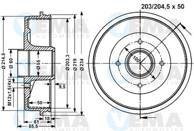  801220 VEMA Тормозной барабан