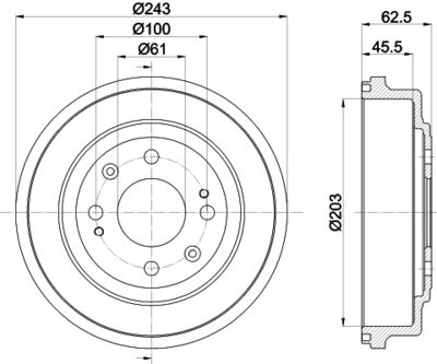  MBD042 MINTEX Тормозной барабан