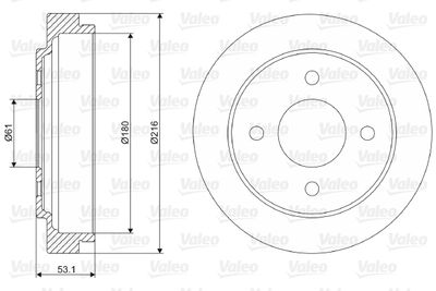  237075 VALEO Тормозной барабан