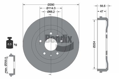  BDM1083 BENDIX Braking Тормозной барабан