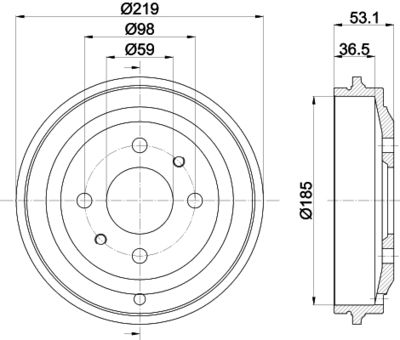  8DT355301431 HELLA PAGID Тормозной барабан