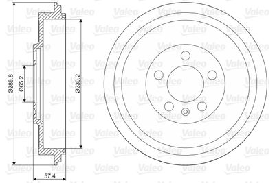  237085 VALEO Тормозной барабан