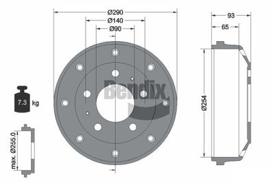  BDM1015 BENDIX Braking Тормозной барабан