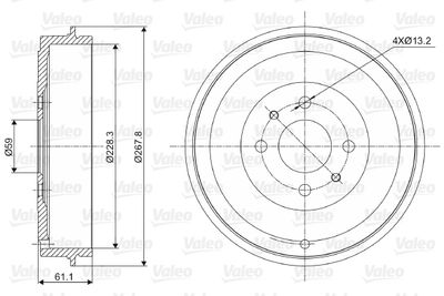  237036 VALEO Тормозной барабан