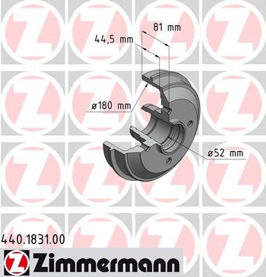  440183100 ZIMMERMANN Тормозной барабан