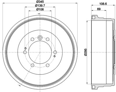  MBD383 MINTEX Тормозной барабан