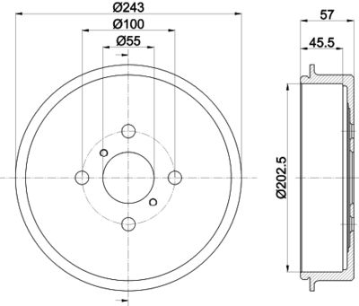  8DT355303161 HELLA Тормозной барабан