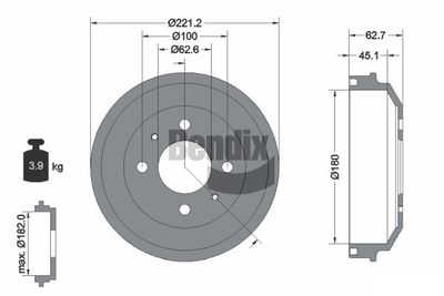  BDM1122 BENDIX Braking Тормозной барабан