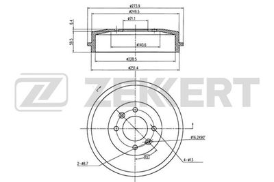  BS5098 ZEKKERT Тормозной барабан