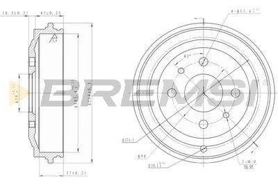  CR5044 BREMSI Тормозной барабан