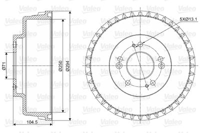  237039 VALEO Тормозной барабан