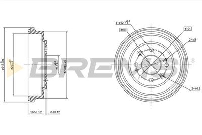  CR5629 BREMSI Тормозной барабан