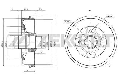  BS6142 ZEKKERT Тормозной барабан