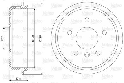  237068 VALEO Тормозной барабан