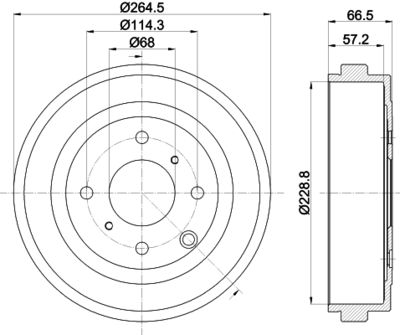  8DT355303231 HELLA PAGID Тормозной барабан