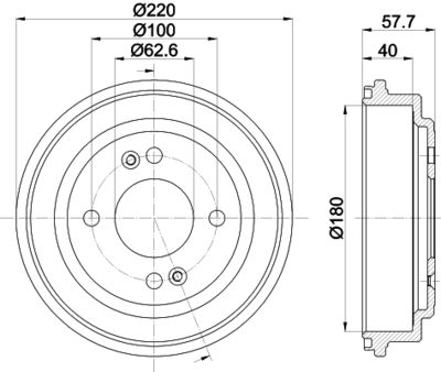  8DT355303361 HELLA Тормозной барабан